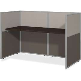 Bush Easy Office 60W Cubicle Desk Workstation with 45H Closed Panels, Mocha Cherry