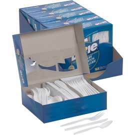 Dixie Tray w/ 56 Fork, 56 Knives & 56 Spoons Combo Pack, White, Pack of 1008