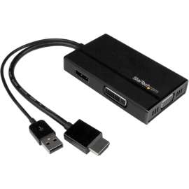 StarTech.com Travel A/V Adapter 3-in-1 HDMI to DisplayPort VGA or DVI, Supports resolutions up to 1920 x 1200