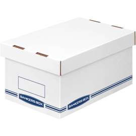 Organizer Storage Boxes, Medium, 8.25" x 12.88" x 6.5", White/Blue, 12/Carton
