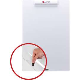 Justick Frameless Electro-Surface Dry-Erase Board w/Clear Overlay, 16" x 24", WE