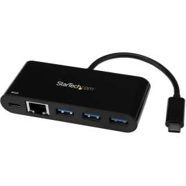 StarTech.com USB-C to Ethernet Adapter with 3-Port USB 3.0 Hub and Power Delivery