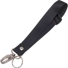 Adjustable Antimicrobial Wrist Lanyard, 9 3/4", Nylon, Black, 10/Pack