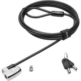 ClickSafe 2.0 Keyed Laptop Lock, 6ft Steel Cable, Silver, Two Keys