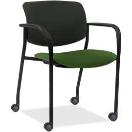 Lorell Stack Chairs with Plastic Back & Fabric Seat, 2/Carton