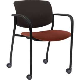 Lorell Stack Chairs w/Plastic Back & Fabric Seat