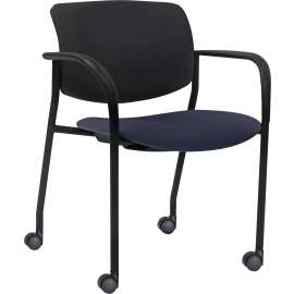 Lorell Stack Chairs w/Plastic Back & Fabric Seat