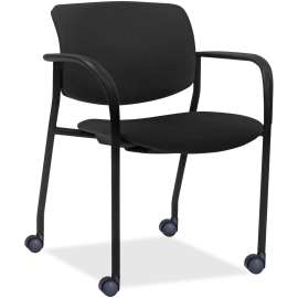 Lorell Stack Chairs with Plastic Back & Vinyl Seat, 2/Carton