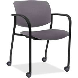 Lorell Stack Chairs with Plastic Back & Vinyl Seat, 2/Carton
