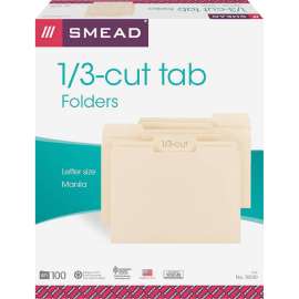 Smead 1/3 Cut Tab Manila File Folders