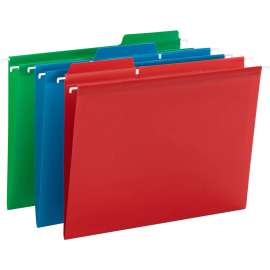 FasTab Hanging Folders, Letter Size, 1/3-Cut Tab, Assorted, 18/Box