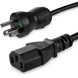 StarTech.com 6ft (2m) Hospital Grade Power Cord, 18AWG, NEMA 5-15P to C13, 10A 125V, Green Dot Medical Power Cable, Monitor Power Cable
