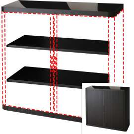 Paperflow USA Black 41" Storage Cabinet Top/Back