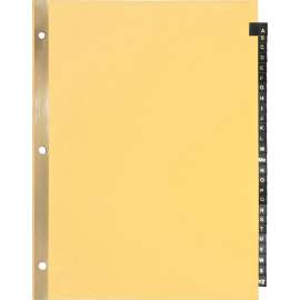 Bus. Source A-Z Black Leather Tab Index Dividers