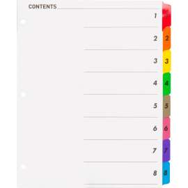 Bus. Source Numbered Tabs TOC Index Dividers