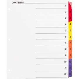 Bus. Source Numbered Tabs TOC Index Dividers