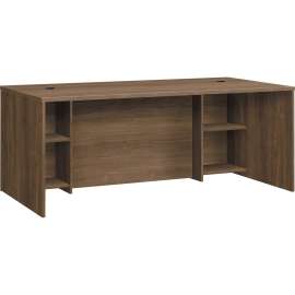 HON Foundation Bow Top Desk Shell, 72w x 42d x 29h, Shaker Cherry