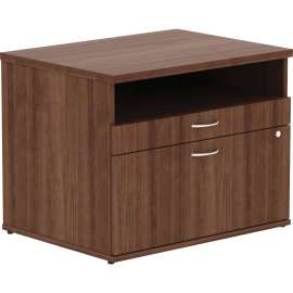 Lorell Walnut Open Shelf File Cabinet Credenza