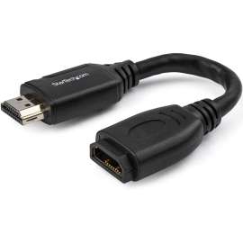 StarTech.com 6"/15cm HDMI Port Saver Cable, 4K 60Hz High Speed HDMI 2.0 Extension Cable with Ethernet, HDMI Male to Female Extension Cord