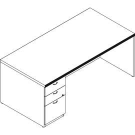 Lacasse Left Single Pedestal Desk - 2-Drawer