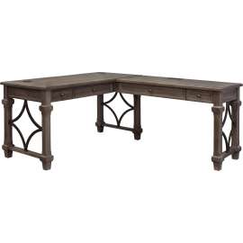 Martin Carson Open L Desk with Open Right Return, Power with AC and USB