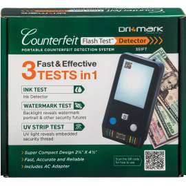 FlashTest Counterfeit Detector, MICR, UV Light, Watermark, U.S. Currency, Black