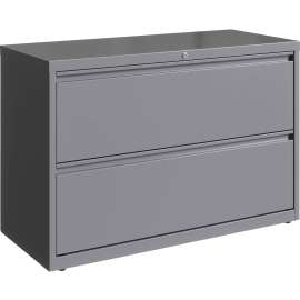 Lorell 42" Silver Lateral File - 2-Drawer