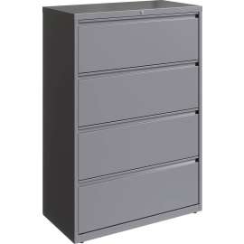 Lorell 36" Silver Lateral File - 4-Drawer