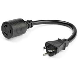 StarTech.com 1ft (30cm) Heavy Duty Extension Cord, NEMA L5-20R to NEMA 5-20P Extension Cord, 13A 125V, 12AWG, Heavy Gauge Power Cable
