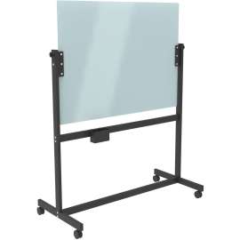 U Brands Magnetic Glass Dry Erase Board Rolling Easel