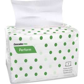 Perform Interfold Napkins, 1-Ply, 6 1/2 x 4 1/4, White, 188/PK, 6016/Carton