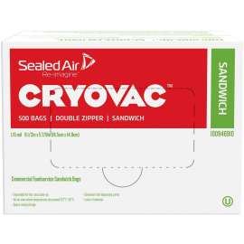 Cryovac Sandwich Bags, 1.15 mil, 6.5" x 5.88", Clear, 500/Carton