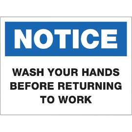 Lorell NOTICE Wash Hands Sign