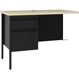 Lorell Fortress Steel Left-pedestal Return Desk