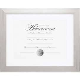 Burnes Brushed Silver Document Frame
