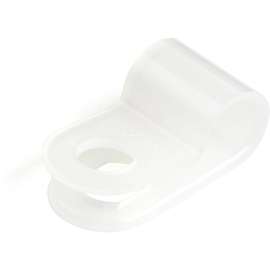StarTech.com 100 Pack Screw Mount Cable Clamps - Wire Fastener/Holder - R-Type Screw Down Reusable Nylon Clips - UL/94V-2 Rated - Small