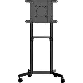 StarTech.com Mobile TV Cart, Portable Rolling TV Stand, 37-70 inch VESA Display Mount (154lb/70kg), Shelf & Storage, Rotate/Tilt Display