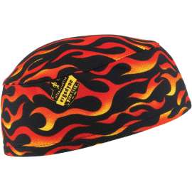 Chill-Its 6630 Flames Skull Cap - Terry Cloth