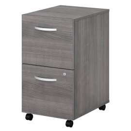 Bush Studio C 2 Drawer Mobile File Cabinet, Platinum Gray