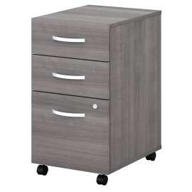 Bush Studio C 3 Drawer Mobile File Cabinet, Platinum Gray