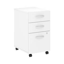 Bush Studio C 3 Drawer Mobile File Cabinet, White