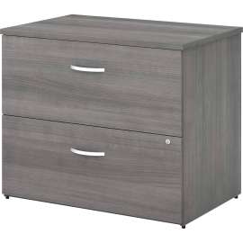 Bush Studio C 2 Drawer Lateral File Cabinet, Platinum Gray/Platinum Gray