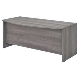 Bush Studio C 72W x 36D Bow Front Desk, Platinum Gray/Platinum Gray