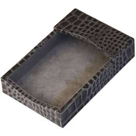 Protacini Castlerock Gray Italian Patent Leather 4" x 6" Memo Holder