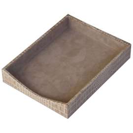Protacini Breeze Beige Italian Patent Leather Front-Load Letter Tray