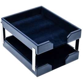 Dacasso Bonded Leather Double Letter Trays