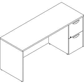Lorell Prominence 2.0 Gray Elm Laminate Desk Unit