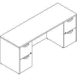 Lorell Prominence 2.0 Gray Elm Laminate Desk Unit