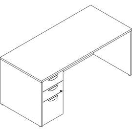 Lorell Prominence 2.0 Gray Elm Laminate Desk Unit