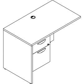 Lorell Prominence 2.0 Gray Elm Laminate Desk Unit